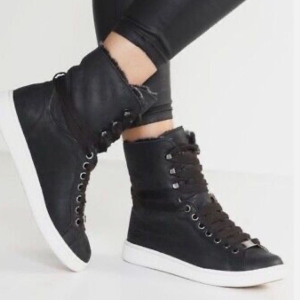 UGG Black Fur-Lined Sneakers